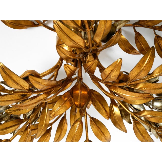 Large Gold-Plated Floral Wisteria Ceiling Lamp by Hans Kögl, 1970s For Sale - Image 16 of 18