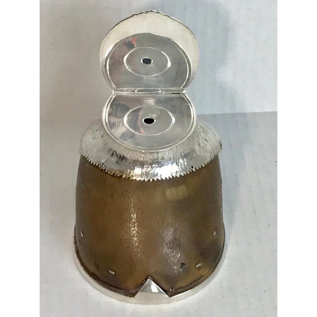 Late 19th Century English Officers Equestrian Silverplate, Enamel & Hoof Inkwell For Sale In Greensboro - Image 6 of 13