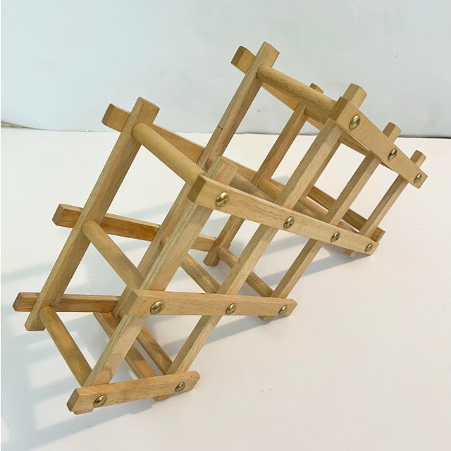 Wood Vintage Collapsible Wine Bottle Holder For Sale - Image 7 of 10