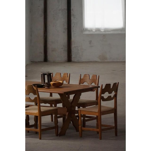 Mid-20th Century Oak Dining Table with Cross-Base, 1950s For Sale - Image 14 of 15