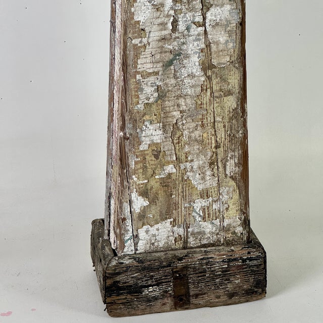 Early 20th Century Architectural Salvage Column Like Wood Hitching Post Pedestal, Naturally Distressed For Sale - Image 13 of 15