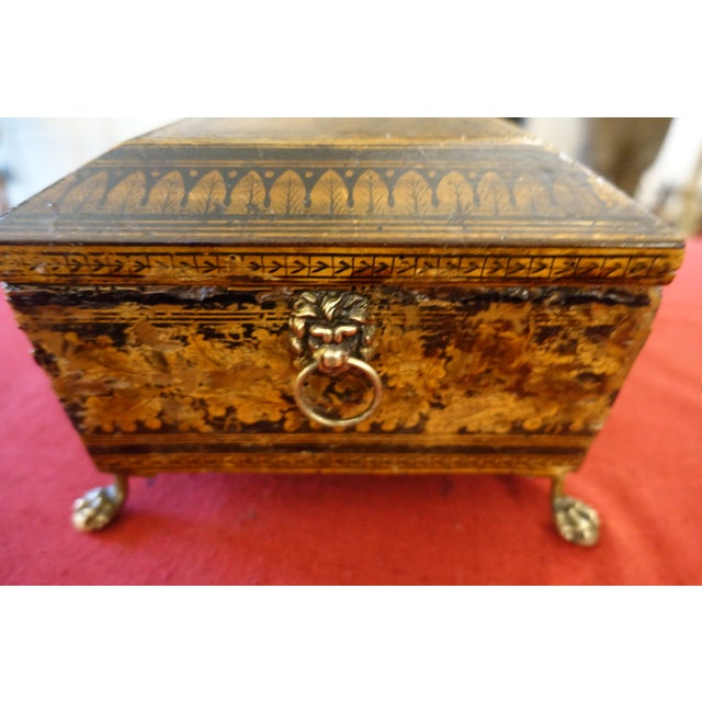 Wood Tomb-Shaped Painted Oak Casket, 18th-19th Century For Sale - Image 7 of 11