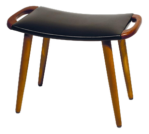 Scandinavian Stool in Teak and Leatherette
