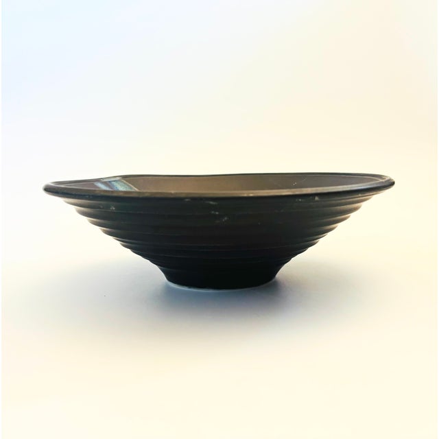 Abstract Black Abstract Studio Pottery Bowl For Sale - Image 3 of 10
