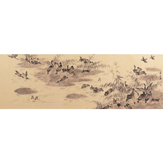 'Geese on a Lake', After Ren Renfa; Yuan Dynasty, Chinese Scroll, Calligraphy, Sumo-E For Sale - Image 11 of 11