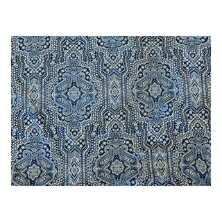 Duralee "Blue Bayou" Lapis Bandana Print Cotton Upholstery Fabric- 2.5 Yards For Sale
