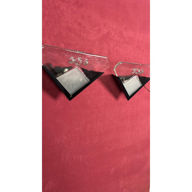 Metal Murano Glass Wall Lamps, 1970s, Set of 2 For Sale - Image 7 of 18
