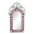 Small Venetian Red Cut to Clear Glass Mirror With Engraved Designs For Sale