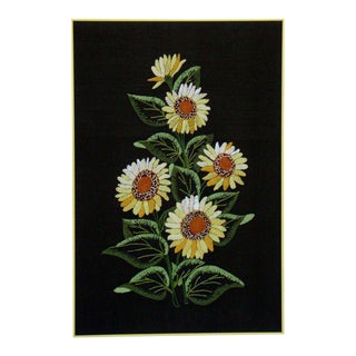 Vintage Sunflowers Original Needlepoint Art For Sale