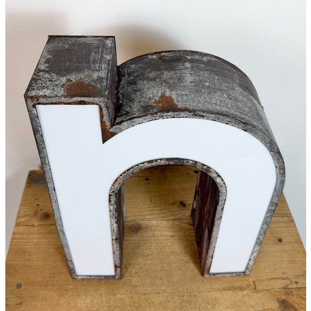 Vintage Illuminated Advertising Letter N, 1960s For Sale - Image 4 of 15