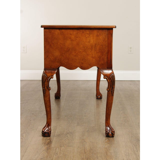 Wood Georgian Style Carved Four Drawer Burl Walnut Sideboard For Sale - Image 7 of 12