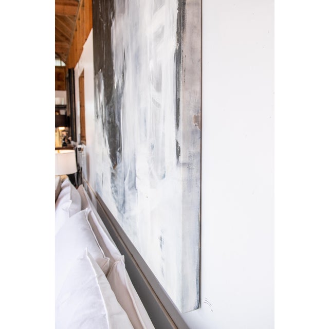 Black Late 20th Century Monumental Black and White Abstract Painting in Oil, by Dixie Purvis For Sale - Image 8 of 9