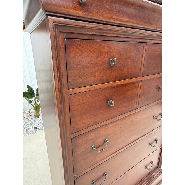 Chestnut 1990s Traditional Louise Philippe Style Chest of Drawers by Thomasville For Sale - Image 8 of 10