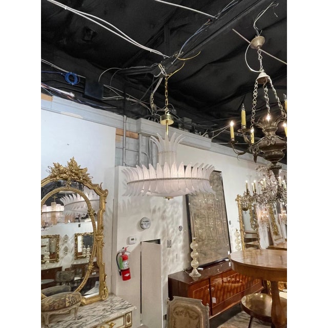 Modern Art Deco Style Murano Glass "Plume" Chandelier For Sale - Image 4 of 10