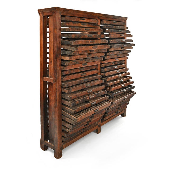 Large optician furniture, made of 46-drawer wood.