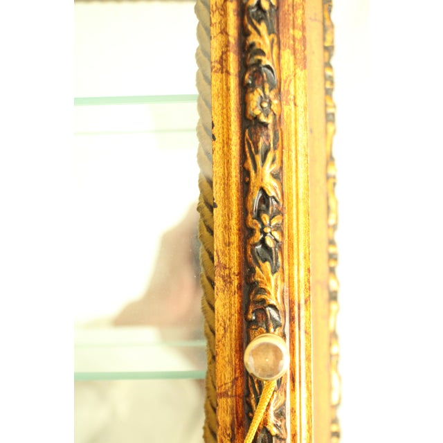 Italian Gold Gilt Curio Wall Cabinet "Horchow" For Sale - Image 4 of 10