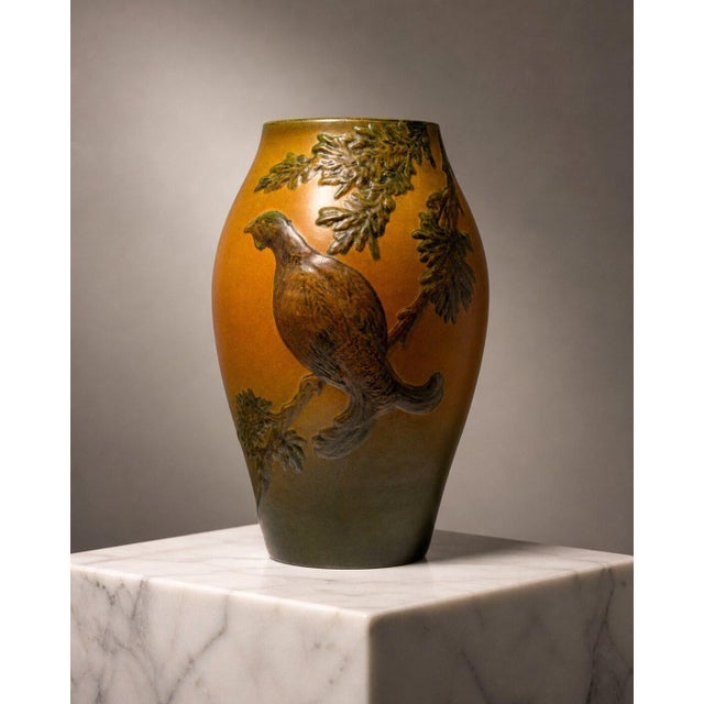 An exceptional art nouveau stoneware vase by the esteemed danish ceramics manufacturer p. Ipsens enke, model number 13/50,...