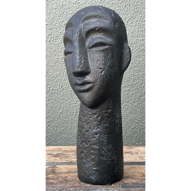 Vintage Ceramic Bust of Man For Sale - Image 12 of 12