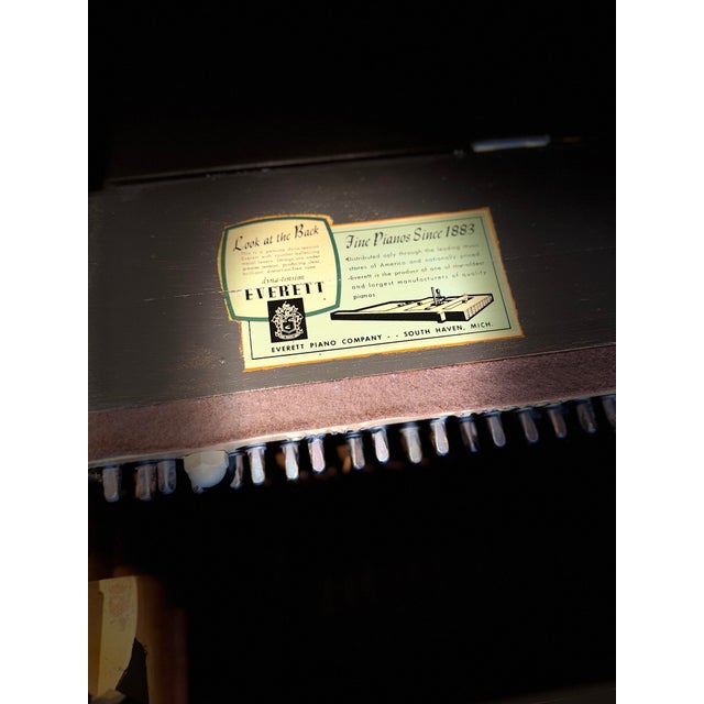 Wood 1957 Stunning Custom Charcoal & Gold Everett Piano | Mid-Century / Hollywood Statement Piece For Sale - Image 7 of 9
