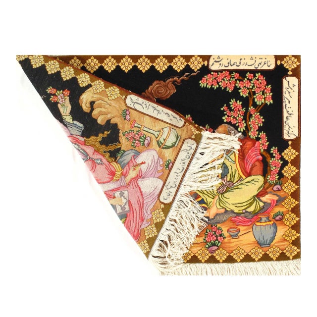 Traditional 2020s Black Color Fine Hnad Knotted Persian Tabriz For Sale - Image 3 of 4