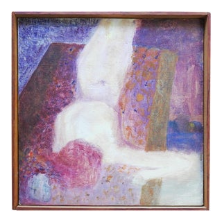 Late 20th Century Abstract Nude Violet Purple Painting For Sale