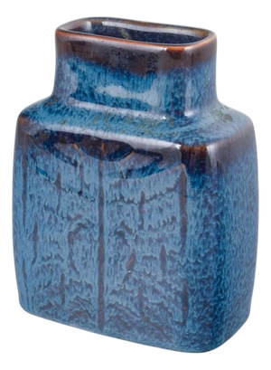 Rectangular Ceramic Vase with Deep Blue Glaze by Carl-Harry Stålhane for Rörstrand