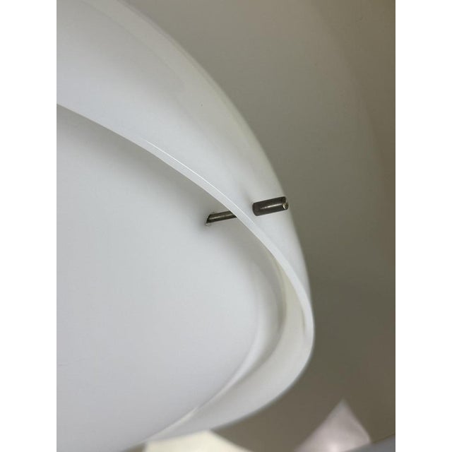 Ivory Large Space Age UFO Pendant Lamp from Stil-Luce, 1970s For Sale - Image 8 of 9