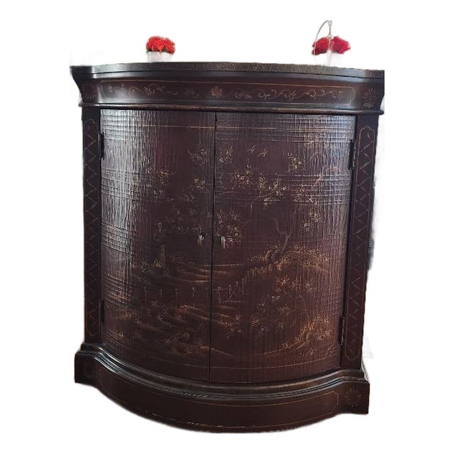 Ethan Allen Hand‑Decorated Chinoiserie Accent Cabinet — Unused, Excellent Condition For Sale