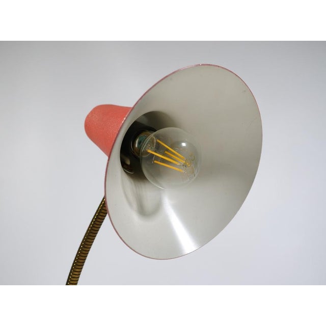1970s Mid-Century Modern Metal Table Lamp with Shade, 1960s For Sale - Image 5 of 9