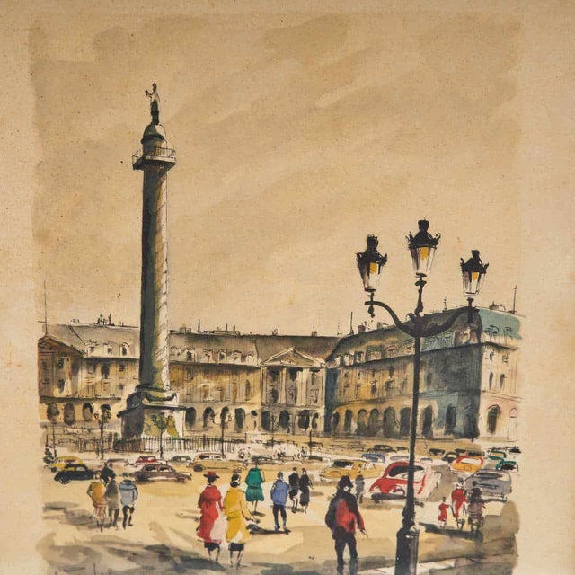 G. Lelong, Paris, Watercolor Print For Sale - Image 3 of 5