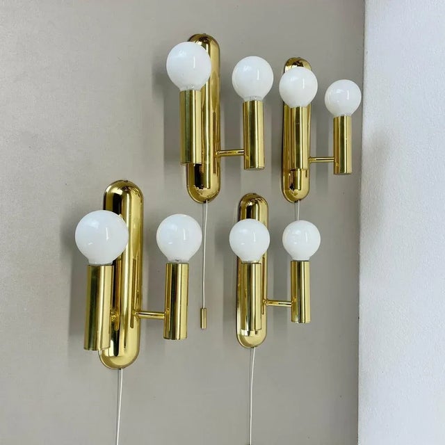 Article: wall light set of 2 in total 4 light are available producer: sölken lights, germany origin: germany age: 1980s...