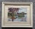 Sky Blue Antique Framed Watercolor Coastal Landscape With Pink Flamingos For Sale - Image 8 of 8