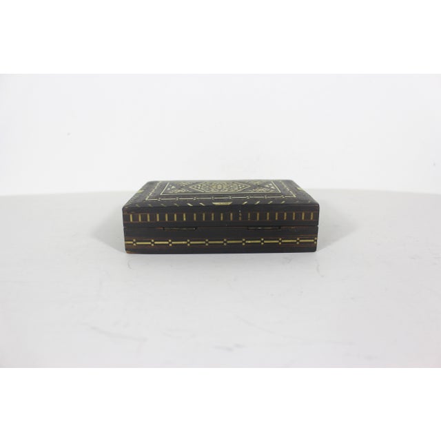 Vintage Inlaid Wood Bone Inlay Box For Sale - Image 10 of 14