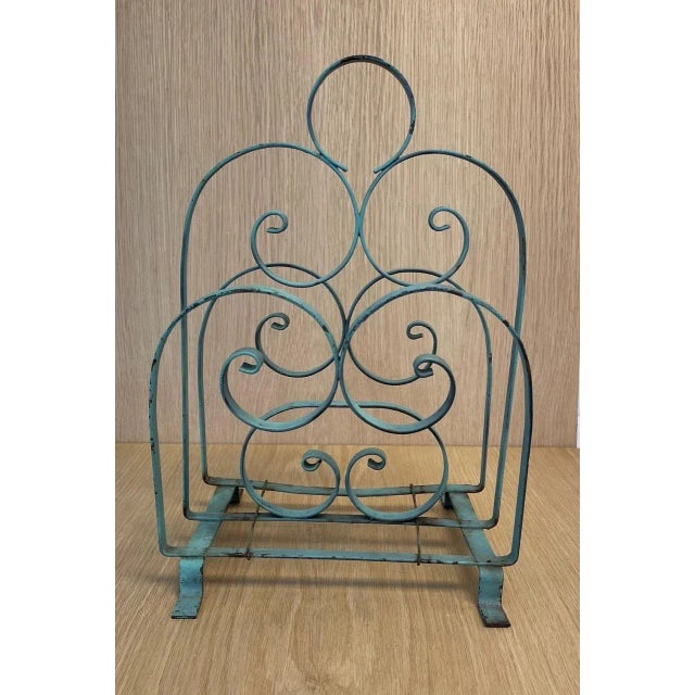 Metal 1940s Metal Magazine Rack For Sale - Image 7 of 7