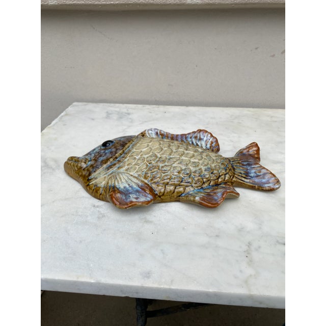 French Majolica Wall Fish Vallauris, Circa 1970 For Sale - Image 4 of 7
