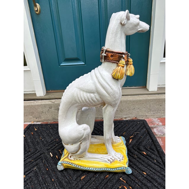 Italian Glazed Terra Cotta Whippet For Sale - Image 11 of 14