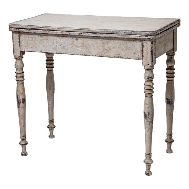 White-Painted Folding Table, 19th Century For Sale