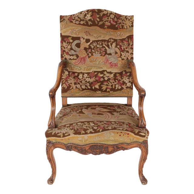 Antique Louis XV Walnut Armchair For Sale