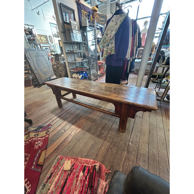 Brown Large 19th Century Sturdy Rustic Elm Bench For Sale - Image 8 of 16