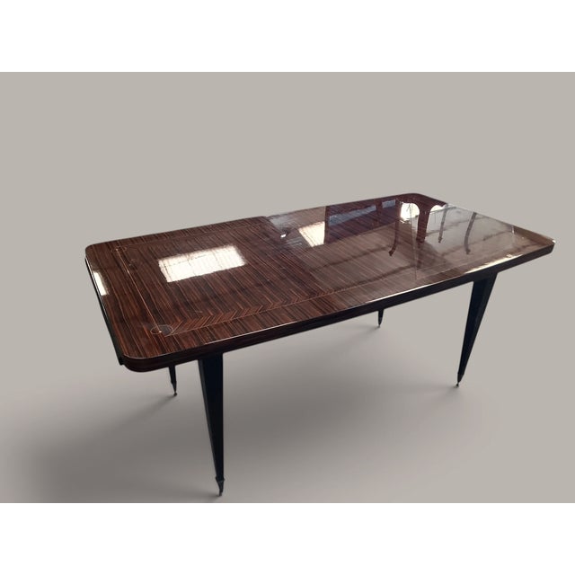 Art Deco French Elegance in Macassar Complete Dining Room with Fine Inlays, 1930s, Set of 8 For Sale - Image 12 of 18