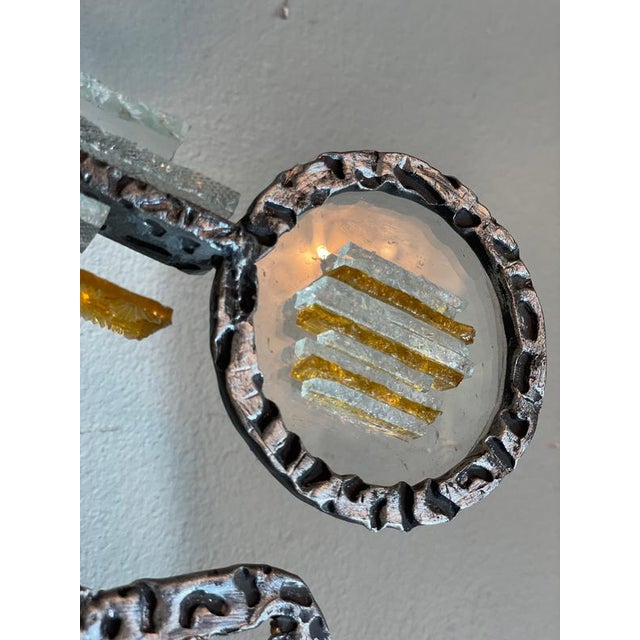 Wall Lamp in Iron and Glass from Poliarte, Italy, 1960s For Sale - Image 4 of 16