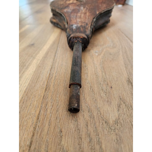 Late 19th Century 19th-Century Primitive Wood, Leather & Iron Fireplace Bellows With Studded Folk Art Decoration For Sale - Image 5 of 18