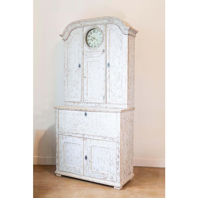 19th Century 19th Century Swedish Clock Secretary Circa 1820 For Sale - Image 5 of 12