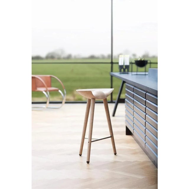 Contemporary Set of Oak and Copper Bar Stools by Lassen For Sale - Image 3 of 7