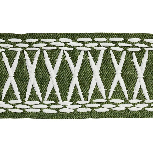 Not Yet Made - Made To Order Sample - Schumacher X Mary McDonald Tikki Tape Trim in Green For Sale - Image 5 of 5