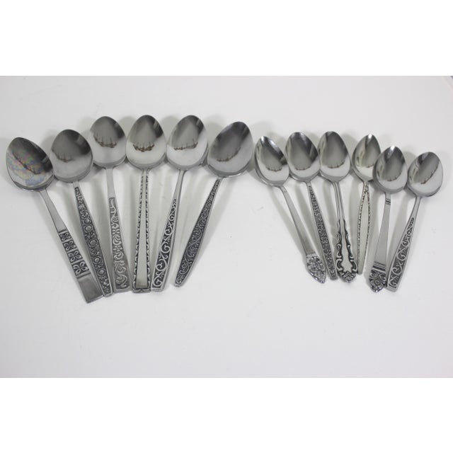 Silver Curated MCM 5 Piece Place Setting for 6 Stainless Steel Flatware Set- 30 Pieces For Sale - Image 8 of 10