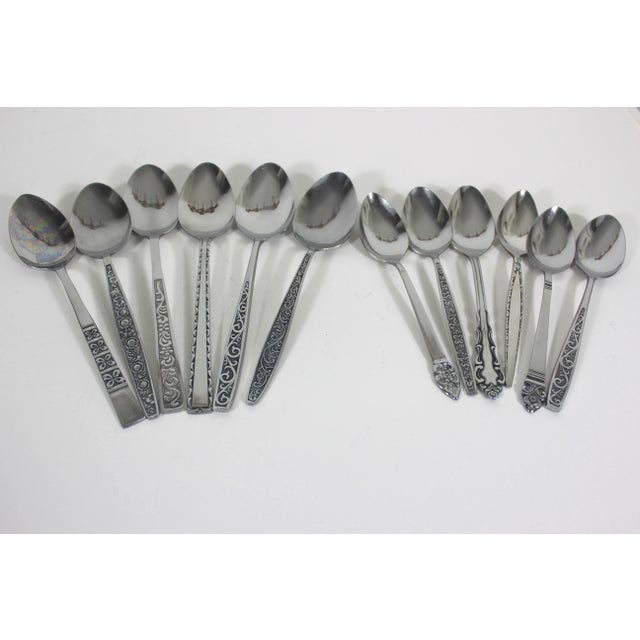 Silver Curated Mismatched MCM 5 Piece Place Setting for 6 Stainless Steel Flatware Set- 30 Pieces For Sale - Image 8 of 10