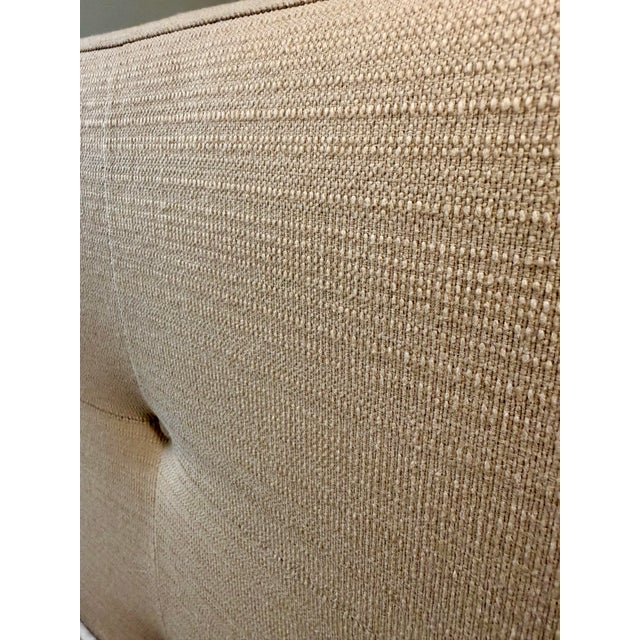 Textile Queen Upholstered Bed Frame and Headboard For Sale - Image 7 of 8