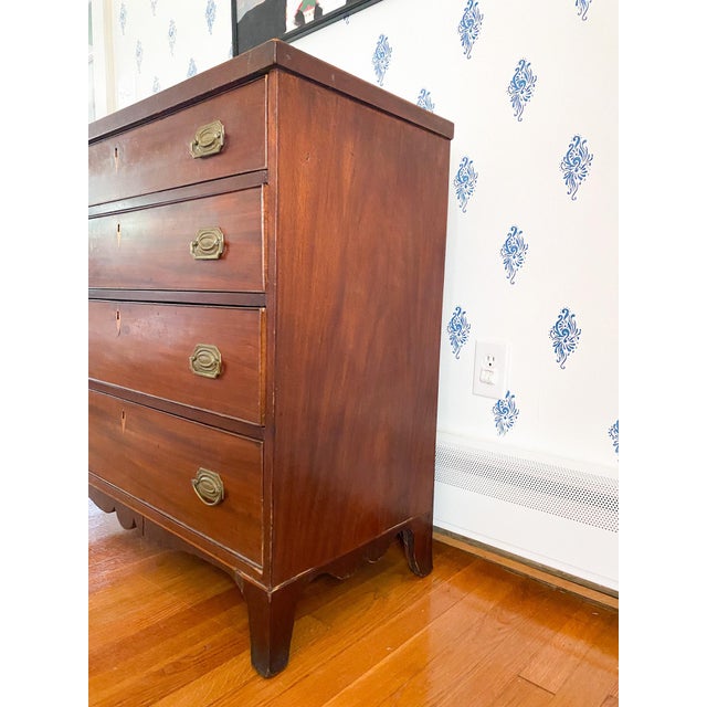 Early 19th Century Antique Early 1800s Southern Neoclassical Mahogany Chest of Drawers For Sale - Image 5 of 17