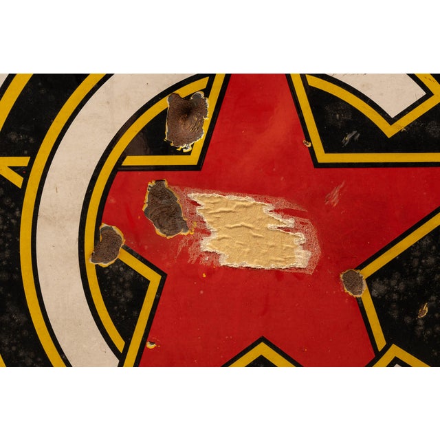 Wood 1920s–1930s Chicago Motor Club Aaa Double-Sided Porcelain Sign For Sale - Image 7 of 9